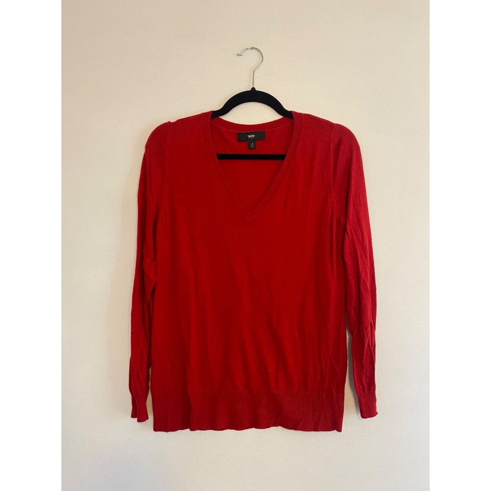 Mossimo Women’s Red V-Neck Long Sleeve Layering Sweater Size L